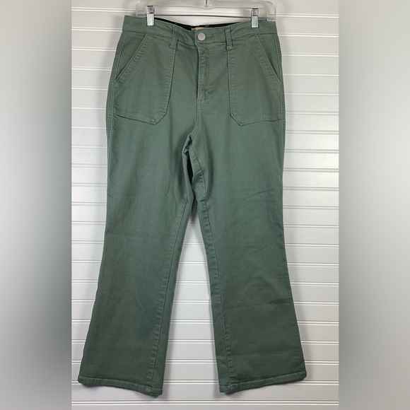 Democracy Ab Technology Womens Straight Leg Cargo Pockets Chino Pants Green 12 - Picture 1 of 8